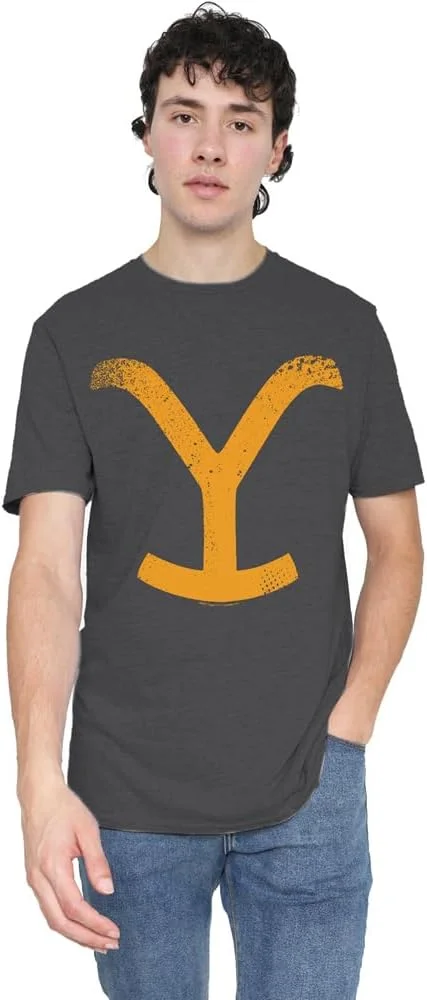 تی شرت بزرگسال طرح یلونستون، زغالی، سایز M