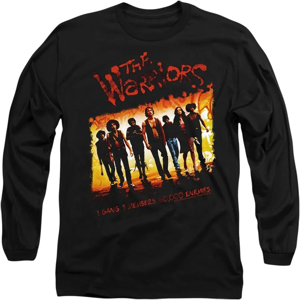 تی شرت آستین بلند مردانه طرح جنگجویان، مشکی، سایز مدیوم