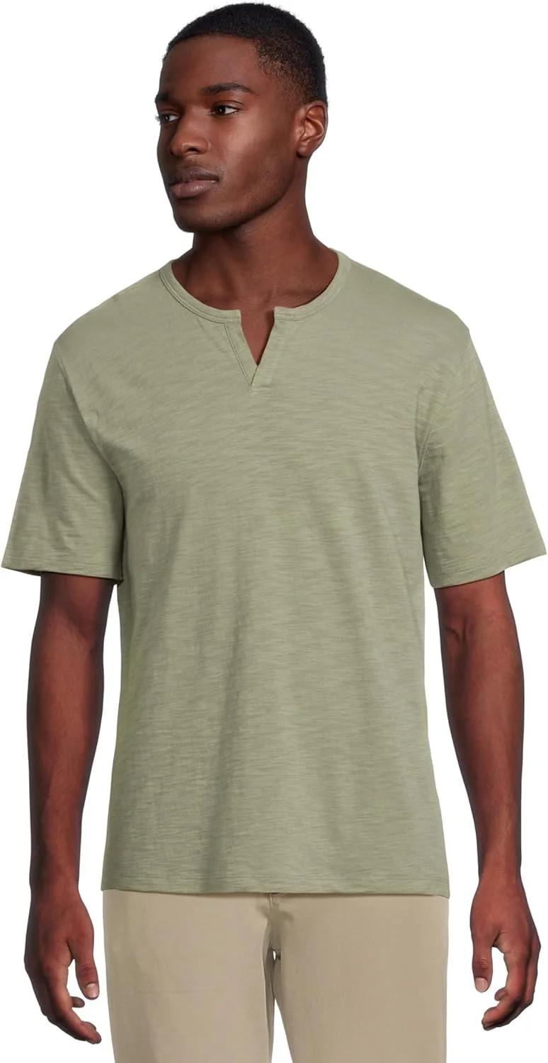 تی شرت آستین کوتاه یقه شکاف دار مردانه