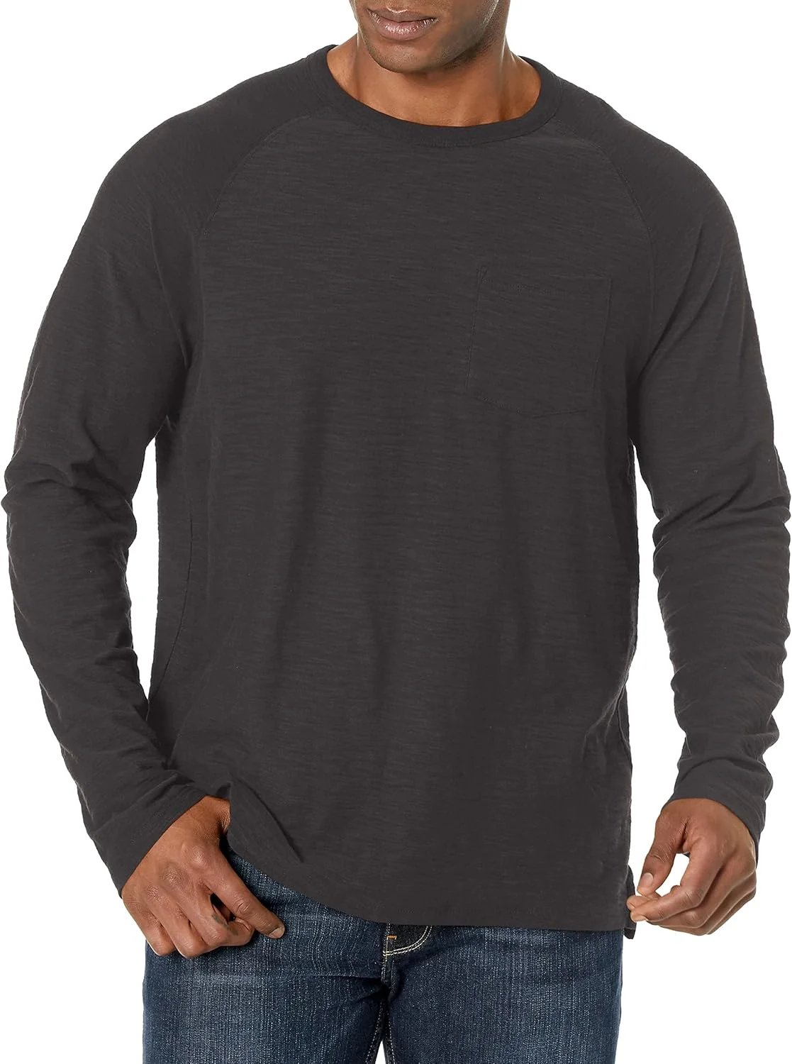 تی شرت آستین بلند مردانه یقه گرد و یک جیب