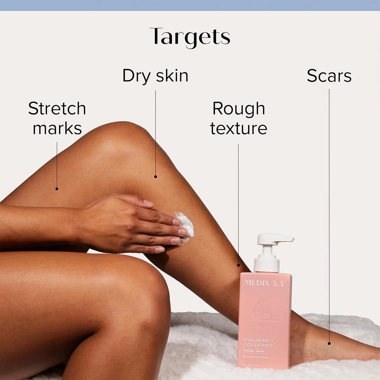 کرم اسید هیالورونیک مدیایکس 5.5 با گل رز بلغاری برای صورت و بدن، کرم آبرسان قوی برای چین و چروک و خطوط ریز، کرم ضد پیری با گوجی بری، چای سبز و ویتامین E، 443 میلی لیتر