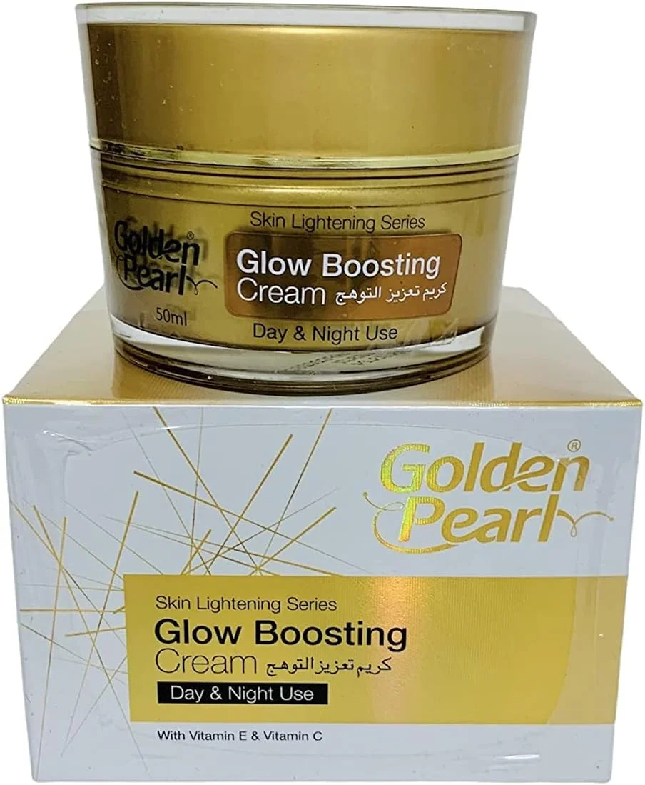 کرم صورت درخشان کننده مروارید طلایی، مرطوب کننده روز و شب حاوی ویتامین های C و E، 50 گرم