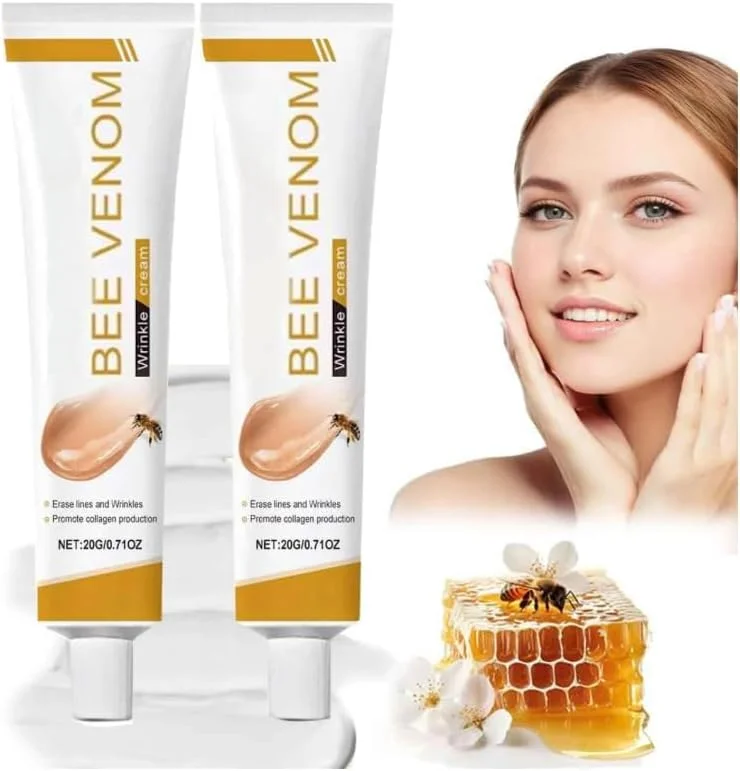 کرم زهر زنبور 2 عددی، کرم ضد پیری زنبور - رفع چین و چروک و سفت کننده، مرطوب کننده، لیفتینگ و ترمیم کننده - مناسب برای انواع پوست