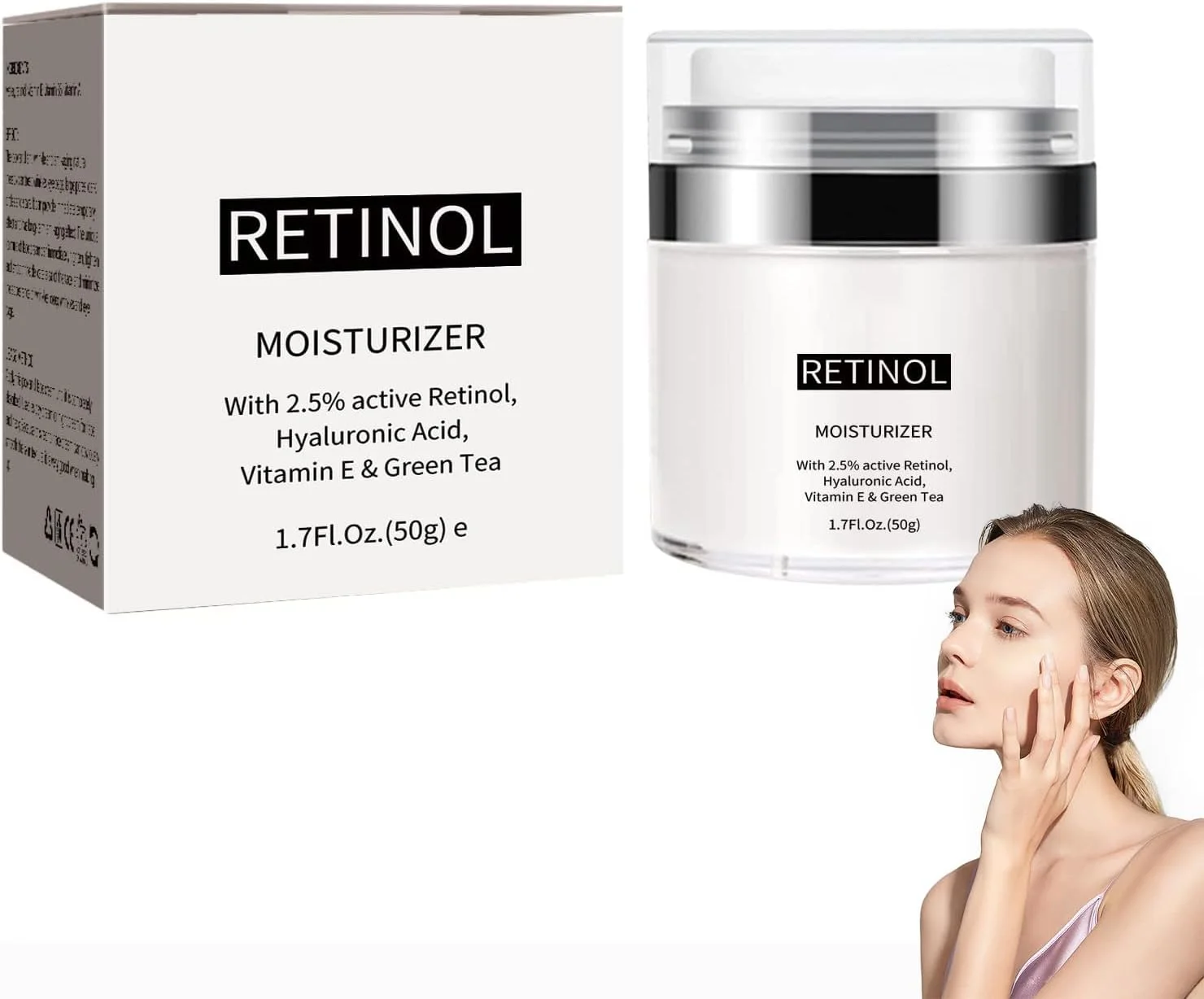 کرم مرطوب کننده صورت رتینول، ضد پیری، کرم قوی ضد چروک، مرطوب کننده بادوام، بهبود دهنده شادابی، کرم شب غنی برای پوست خشک (50 گرم)