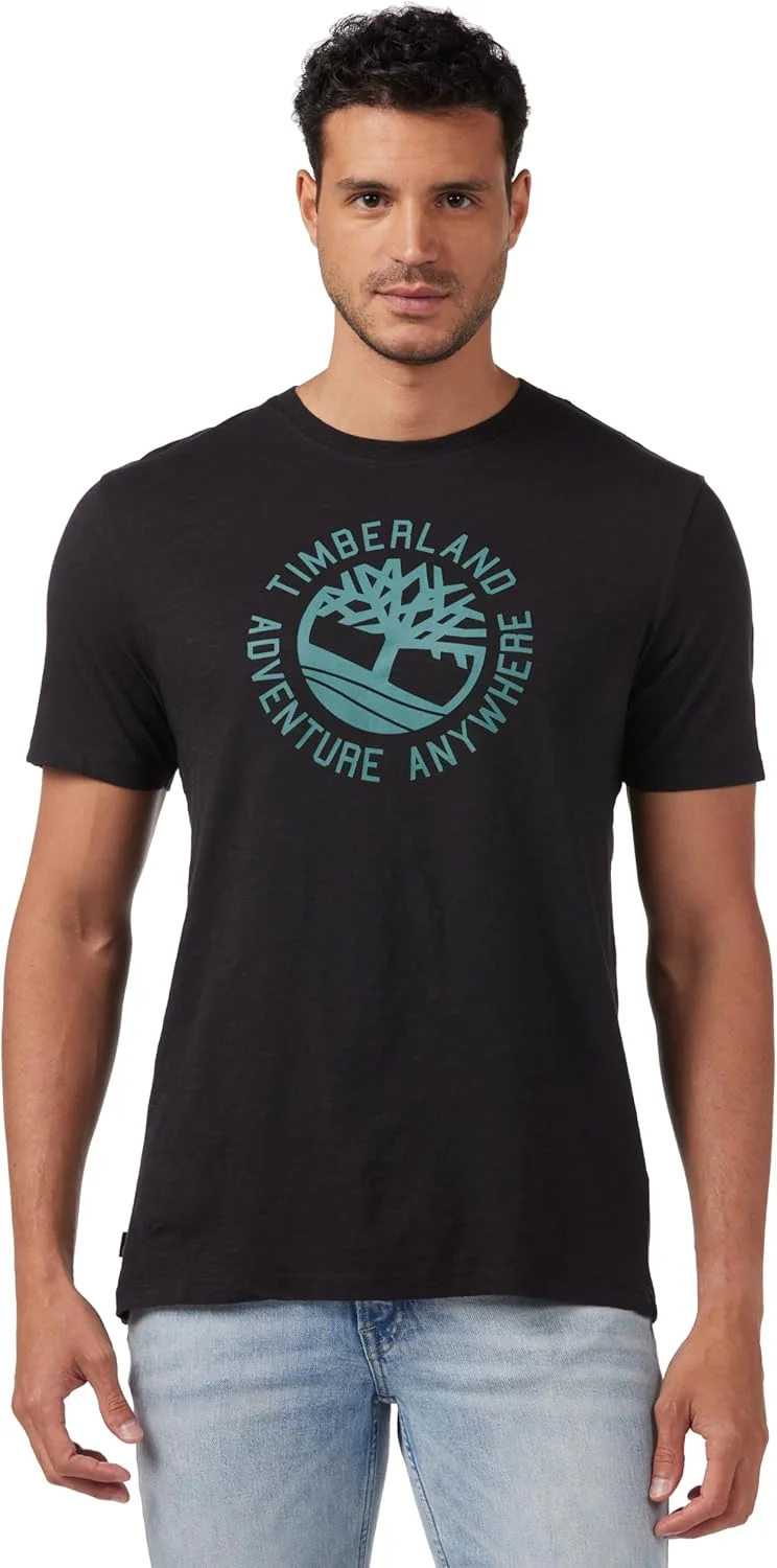 تی شرت آستین کوتاه مردانه Timberland با لوگوی شعار Tfo (بسته 1 عددی)