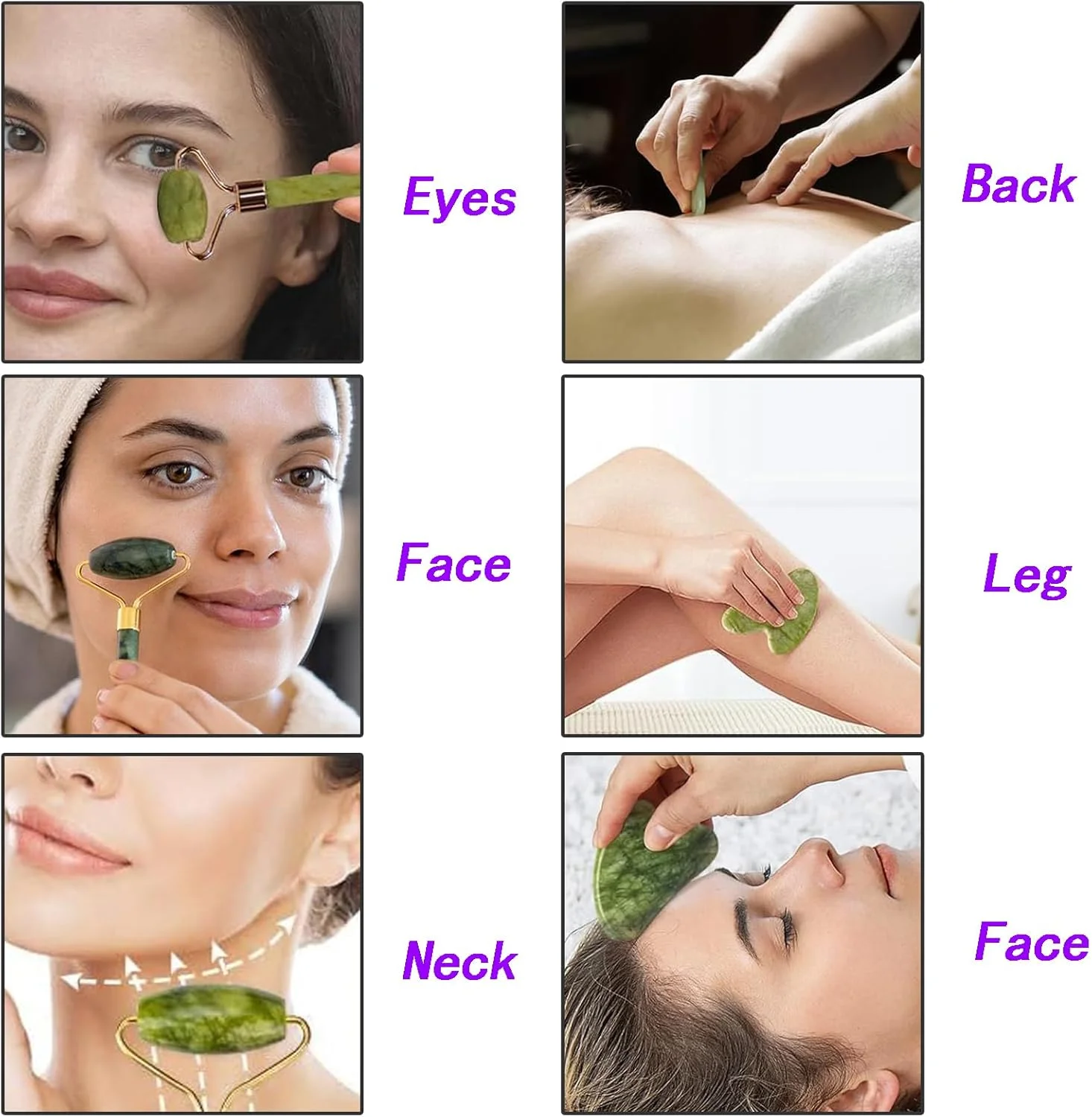 ست جید رولر و گوا شا برای ماساژ صورت و جوانسازی پوست - کاهش پف و بهبود روتین مراقبت از پوست - هدیه خود مراقبتی برای آقایان و بانوان - ابزار زیبایی سبز