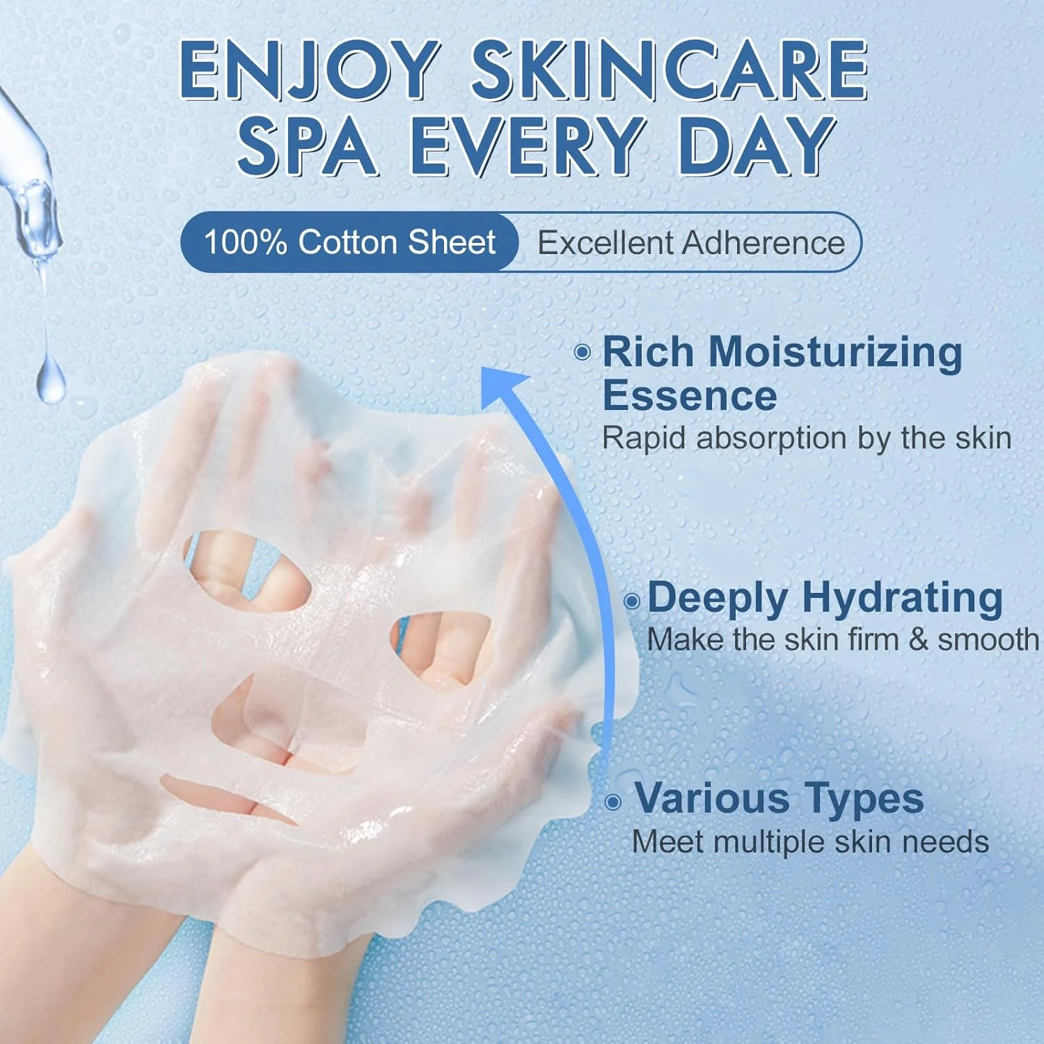 مجموعه 14 عددی ماسک صورت، مراقبت از پوست برای انواع پوست، ماسک صورت آبرسان مناسب برای پوست حساس، مجموعه ماسک صورت عمده برای مراقبت از پوست زنان، مجموعه هدیه ماسک صورت برای اسپا صورت