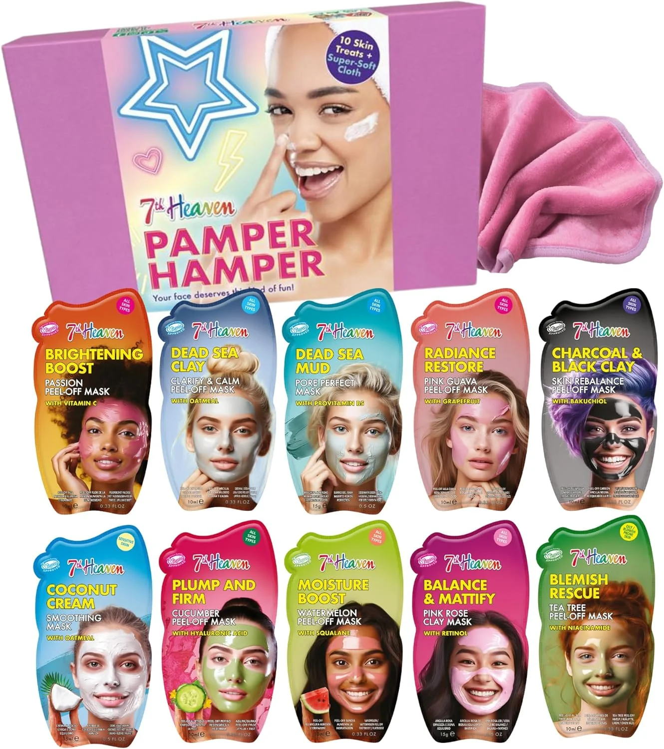 مجموعه مراقبت پوستی سونث هیون – جدید و بهبود یافته – 10 ماسک صورت و کاردک – هدیه مراقبت برای بانوان – ماسک های لایه بردار، آبرسان و رسی – ست هدیه محصولات مراقبت از پوست بدون تست حیوانی برای تجربه آرامش بخش اسپا در خانه