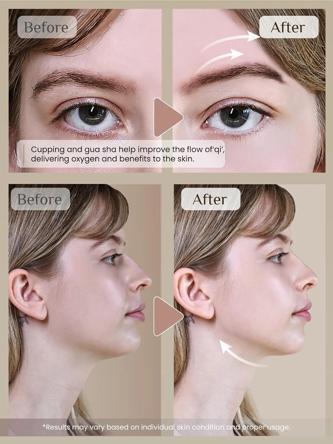 ست کاپینگ صورت و ابزار گوا شا رنا کریس - ست کاپینگ سیلیکونی و سنگ گوا شا ابسیدین - ست تراپی کاپینگ صورت برای مراقبت طبیعی پوست، پف و حجیم کردن لب (مشکی)