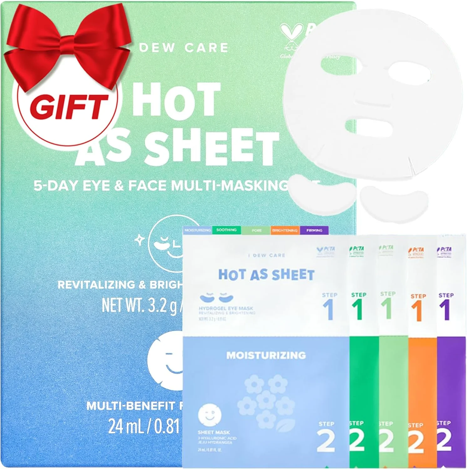 مجموعه ماسک ورقه ای کره ای آی دو کِر، بسته 5 روزه ماسک چندگانه صورت و چشم - داغ و موثر | مرطوب کننده، روشن کننده، تسکین دهنده، کوچک کننده منافذ، سفت کننده مجموعه ماسک ورقه ای کره ای آی دو کِر، بسته 5 روزه ماسک چندگانه صورت و چشم - داغ و موثر | مرطوب کننده، روشن کننده، تسکین دهنده، کوچک کننده منافذ، سفت کننده