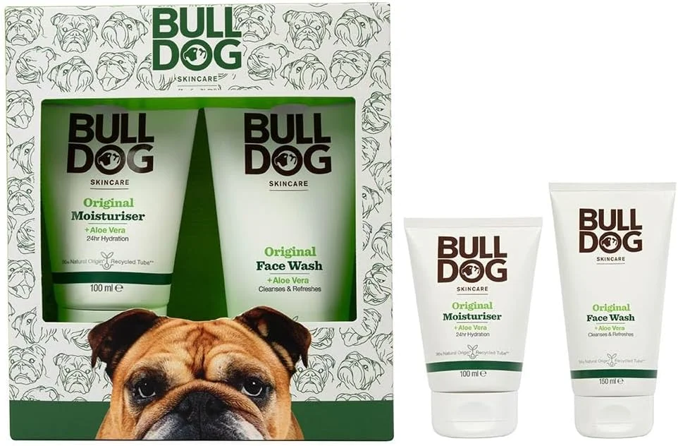 مجموعه هدیه مراقبت از پوست مردانه BULLDOG | هدیه روز پدر | مجموعه هدیه پیرایش مردانه | مرطوب کننده و شوینده صورت اورجینال | مناسب گیاهخواران