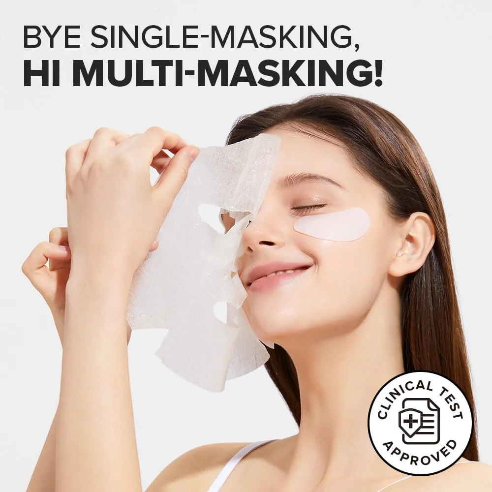 مجموعه ماسک ورقه ای کره ای آی دو کِر، بسته 5 روزه ماسک چندگانه صورت و چشم - داغ و موثر | مرطوب کننده، روشن کننده، تسکین دهنده، کوچک کننده منافذ، سفت کننده