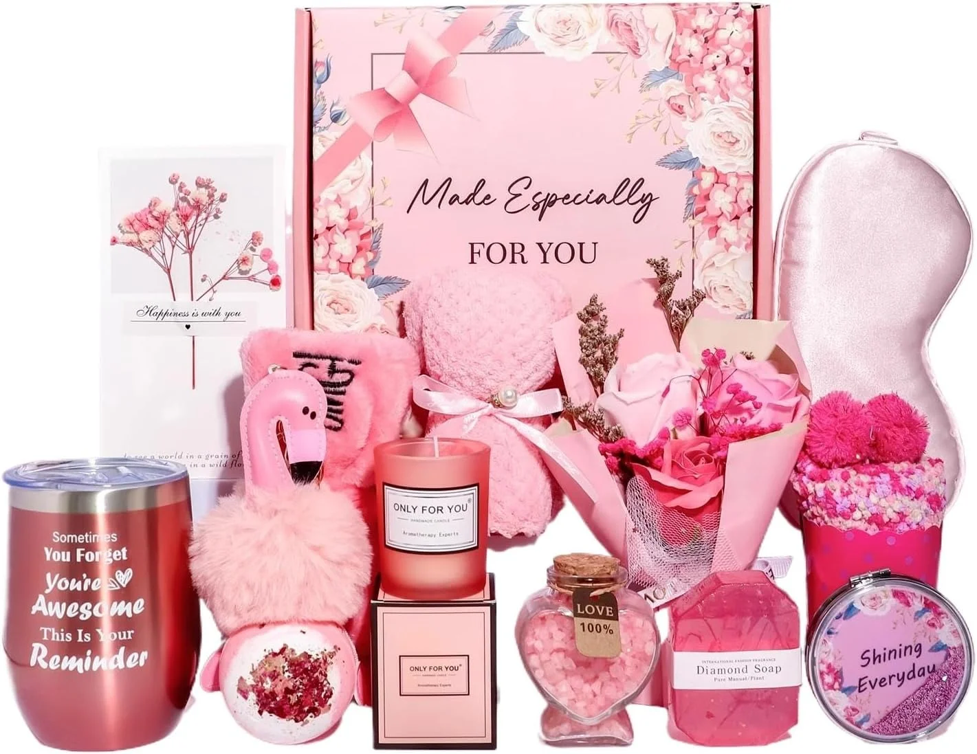 مجموعه هدیه اسپا برای بانوان، مجموعه هدیه حمام ۱۴ تکه با جعبه هدیه، هدیه های اسپا برای مراقبت شخصی، ایده های هدیه تولد منحصر به فرد، مجموعه سبد هدیه اسپا آرامش بخش برای همسر و بهترین دوست