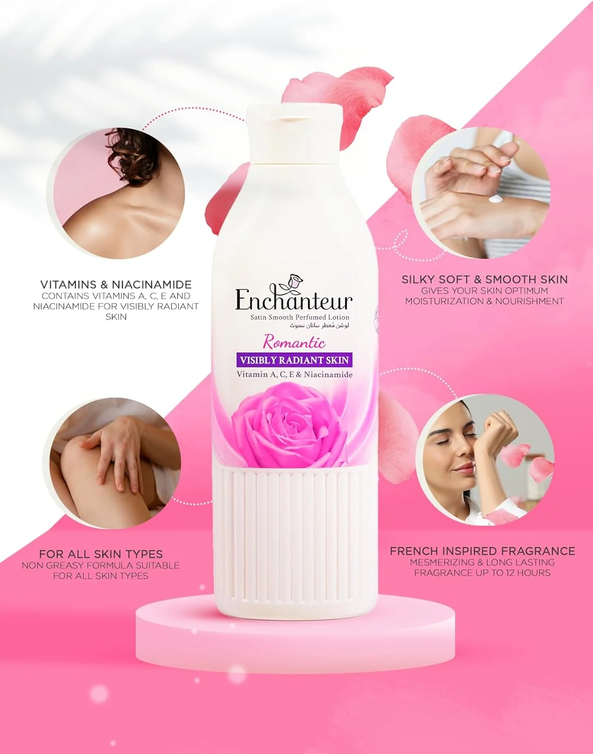 لوسیون بدن (2X250ml) دوقلوی رمانتیک - مجموعه لوسیون بدن مرطوب کننده برای مراقبت لوکس از پوست