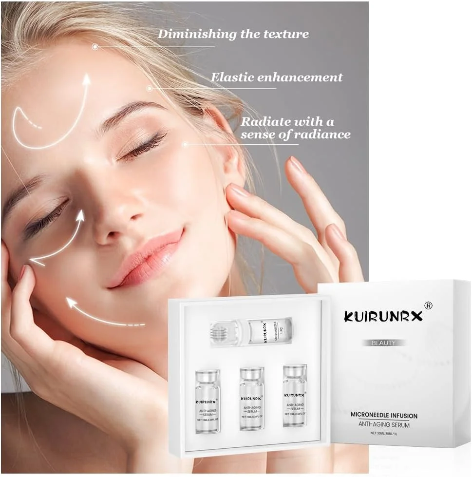مجموعه مراقبت از پوست، سرم میکرونیدلینگ اسید هیالورونیک، مجموعه سرم ضد پیری تزریق میکرونیدل، مجموعه تزریق میکرو، سرم صورت صاف کننده پوست برای انواع پوست