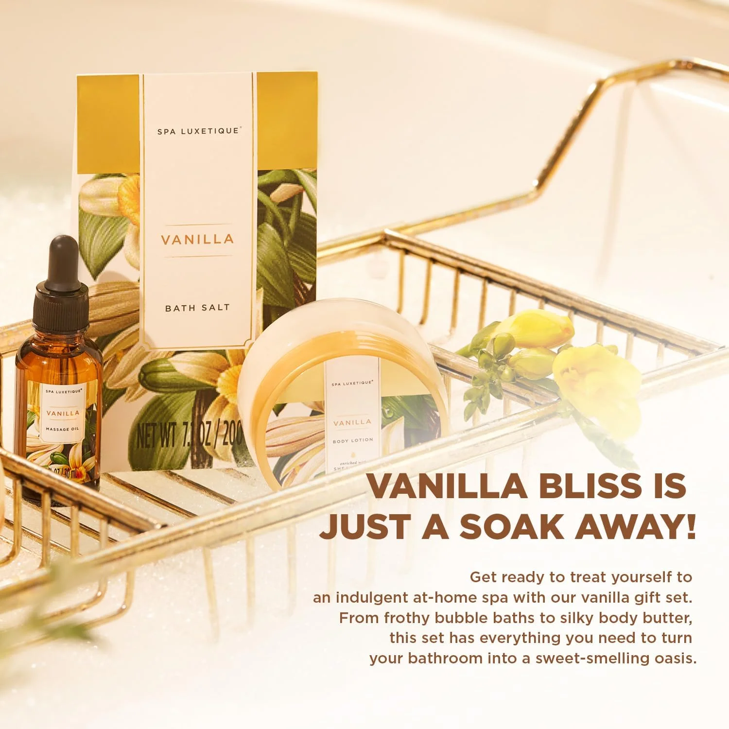 هدایای زنانه Spa Luxetique، ست هدیه 15 تکه سبد وانیلی برای مادر، ست هدیه برای خواهر مادر، مراقبت از پوست، سالگردها، روز مادر، روز ولنتاین