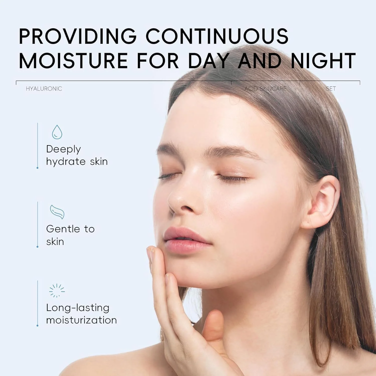 مجموعه مراقبت از پوست حاوی اسید هیالورونیک، مجموعه مرطوب کننده پوست دخترانه، مجموعه مسافرتی مراقبت از پوست حاوی اسید هیالورونیک، کرم صورت، کرم دور چشم، ضد پیری، سفت کننده، مرطوب کننده عمیق، مناسب برای پوست های خشک و حساس