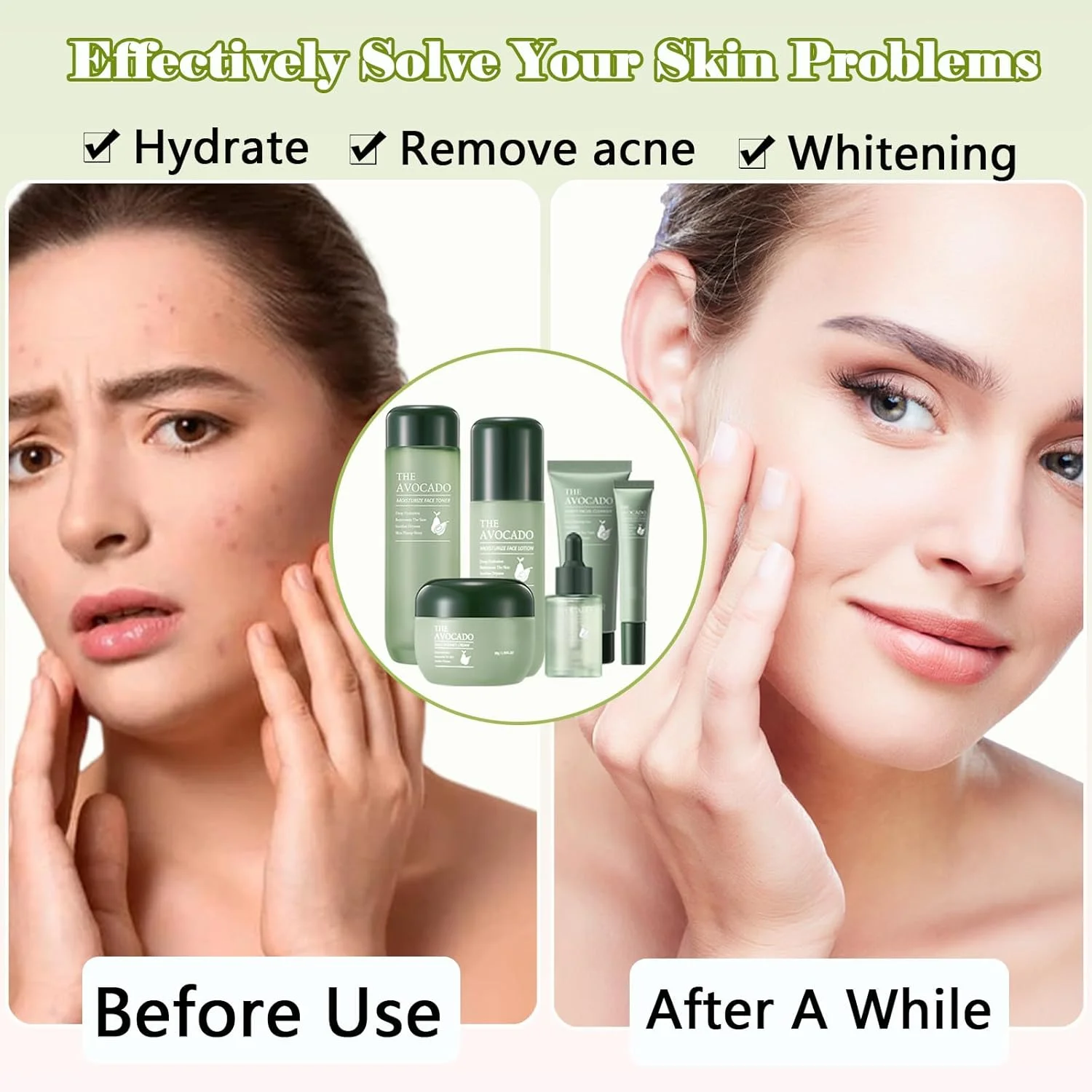 مجموعه مراقبت از پوست آووکادو برای بانوان، مجموعه 6 عددی مراقبت از پوست شامل پاک کننده صورت، تونر، سرم، لوسیون، کرم، کرم دور چشم، مجموعه مراقبت از پوست مرطوب کننده، مجموعه مراقبت از پوست ضد پیری، مجموعه هدیه مراقبت از صورت برای بانوان
