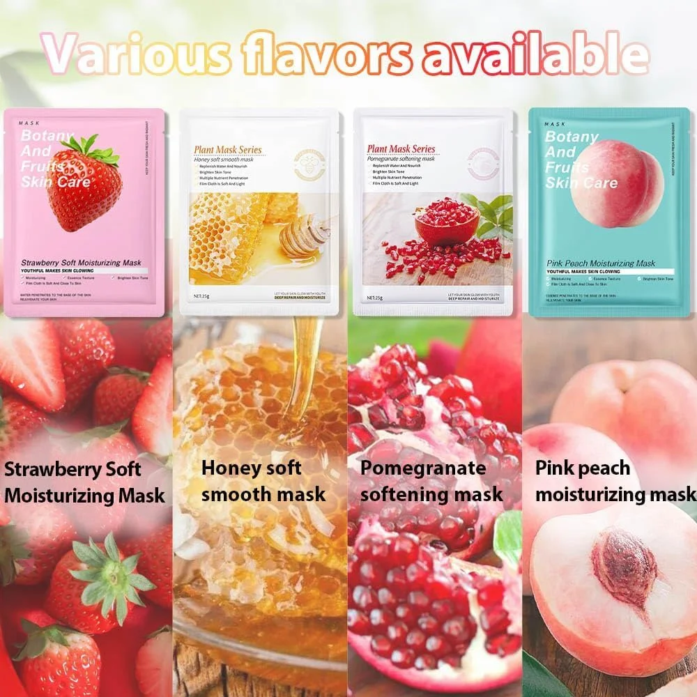 مجموعه 10 عددی ماسک میوه و گیاه، ماسک صورت مراقبت از پوست، مجموعه ماسک صورت کرهای، مرطوب کننده، روشن کننده و مغذی برای انواع پوست (مجموعه B) مجموعه 10 عددی ماسک میوه و گیاه، ماسک صورت مراقبت از پوست، مجموعه ماسک صورت کرهای، مرطوب کننده، روشن کننده و مغذی برای انواع پوست (مجموعه B)