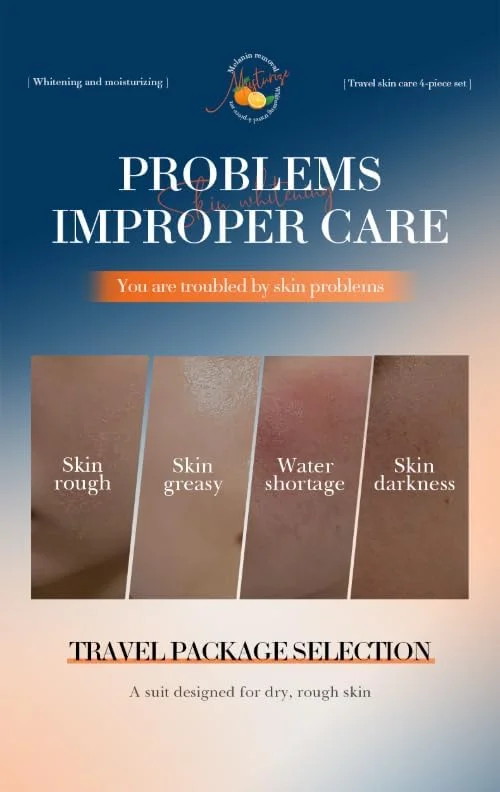 ست مسافرتی مراقبت از پوست حاوی 5 ویتامین - پاک کننده، تونر، سرم، کرم برای آبرسانی - ست 4 تکه قابل حمل برای پوست خشک و زبر - پاکسازی عمیق، آبرسانی - ایده آل برای مسافرت، استفاده روزانه - مناسب برای انواع پوست