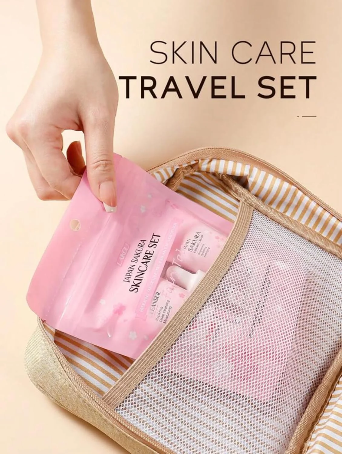 ست مراقبت از پوست ژاپنی ساکورا، آبرسان، صاف کننده خطوط، یکنواخت کننده رنگ پوست، ترمیم پوست خشک