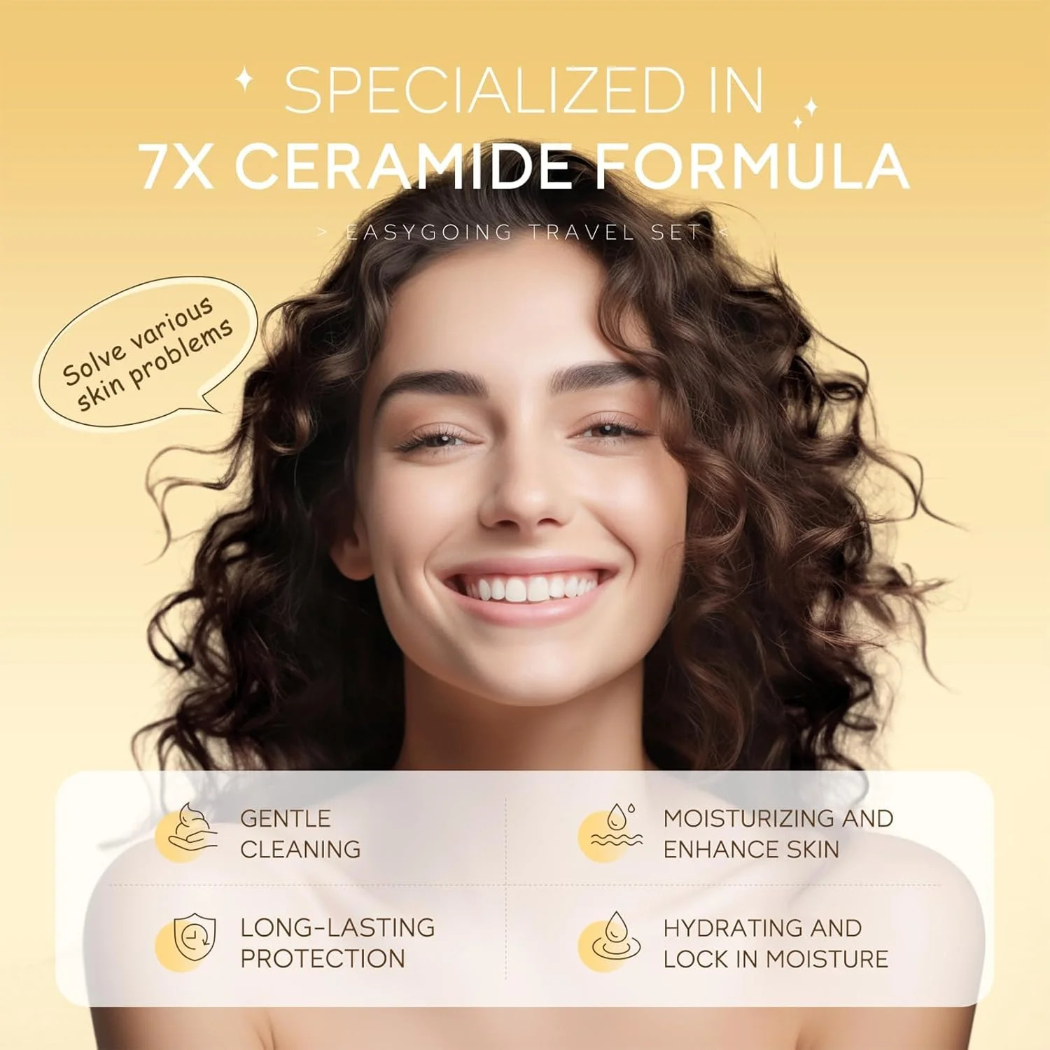 مجموعه مراقبت از پوست سرامید 丨 مجموعه روتین صورت مناسب مسافرت برای زنان/دختران 丨 مجموعه هدیه کریسمس زیبایی، شامل پاک کننده، سرم، ضد آفتاب و کرم، 4 تکه مجموعه مراقبت از پوست سرامید 丨 مجموعه روتین صورت مناسب مسافرت برای زنان/دختران 丨 مجموعه هدیه کریسمس زیبایی، شامل پاک کننده، سرم، ضد آفتاب و کرم، 4 تکه