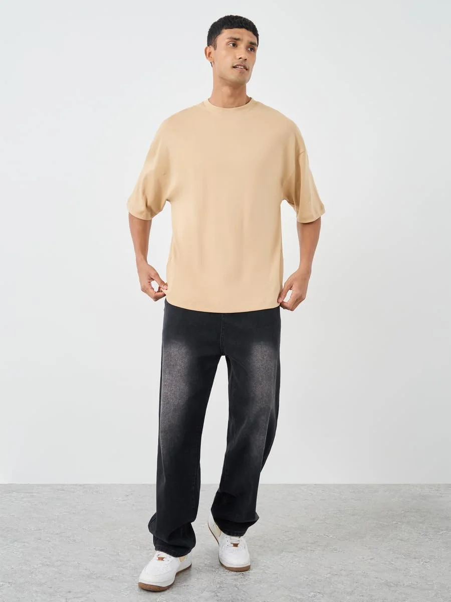 تی شرت مردانه STYLI با طرح گرافیکی و مدل جعبه ای