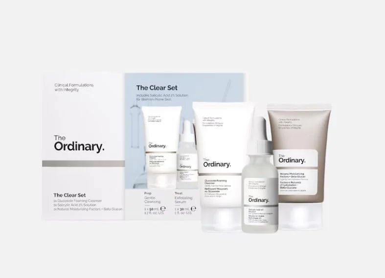 مجموعه شفاف کننده پوست The Ordinary - پاک کننده فوم گلوکوزید + محلول 2% سالیسیلیک اسید و عوامل مرطوب کننده طبیعی + بتا گلوکان