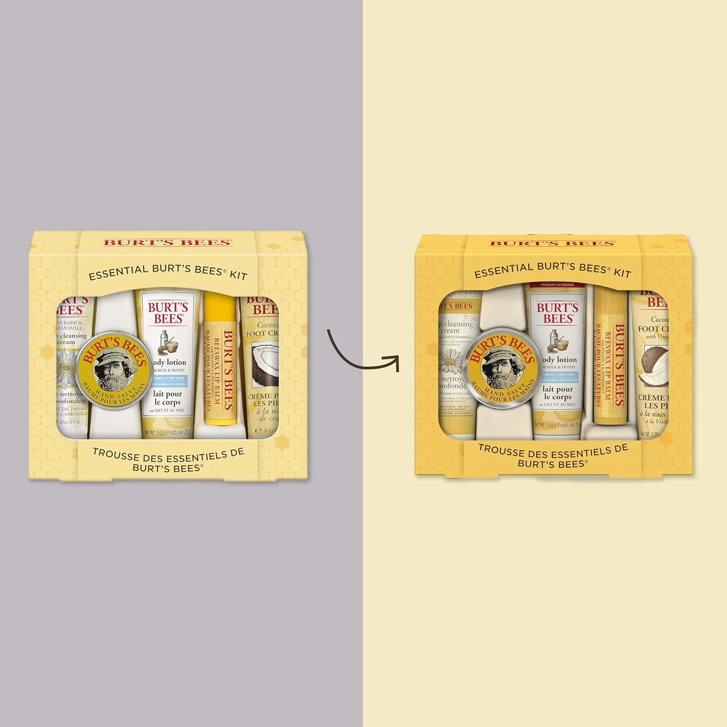 مجموعه ضروری زنبورهای برتز برای بانوان - مجموعه 5 عددی لوسیون بدن 30 میلی لیتری با شیر و عسل