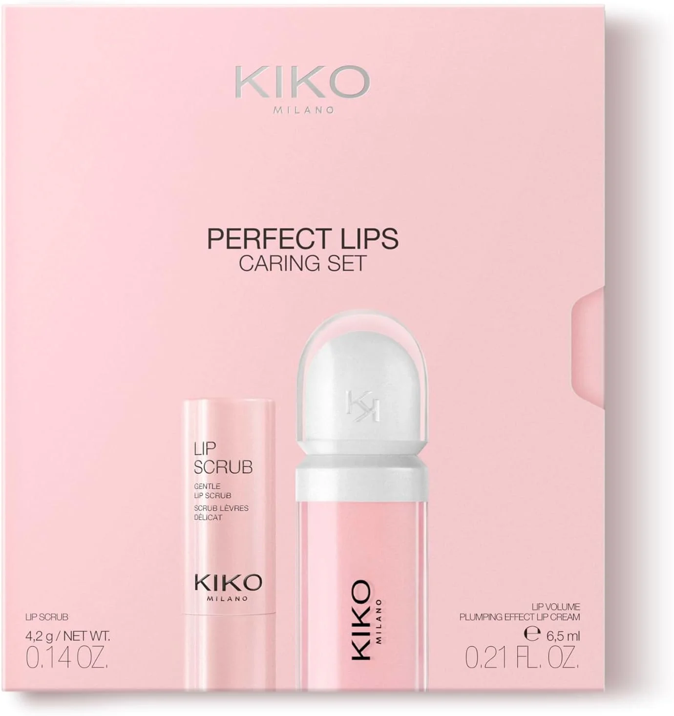 مجموعه مراقبت از لب KIKO Milano Perfect Lips، مجموعه مراقبت از پوست: 1 اسکراب لب و 1 کرم لب بی نقص کننده