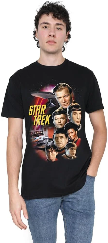 تی شرت کلاسیک Star Trek با طرح خدمه اصلی، مناسب آقایان و بانوان