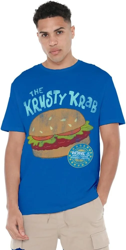 تی شرت طرح باب اسفنجی Krusty Krab، آبی رویال، سایز XXX-Large