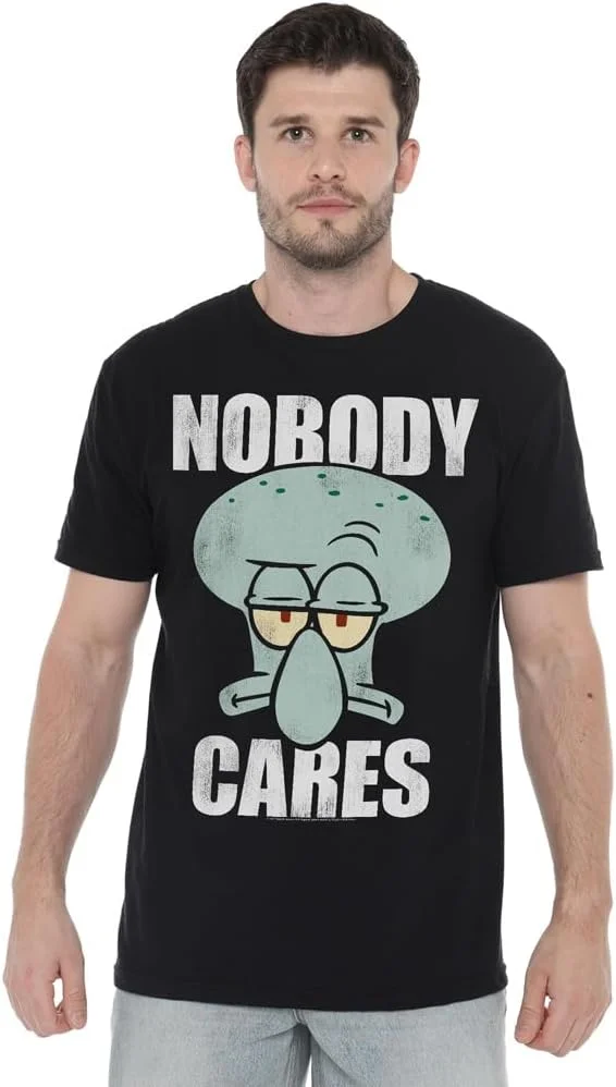 تی شرت طرح باب اسفنجی - طرح Nobody Cares - مناسب آقایان و بانوان