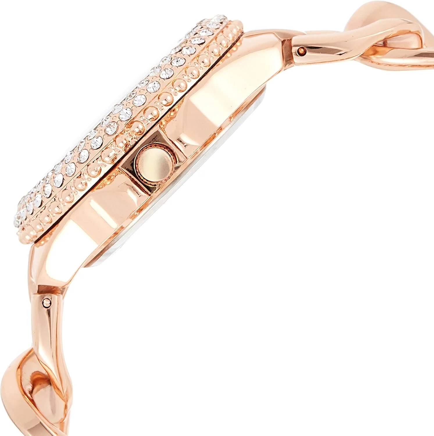 ساعت مچی زنانه با بند زنجیری رزگلد