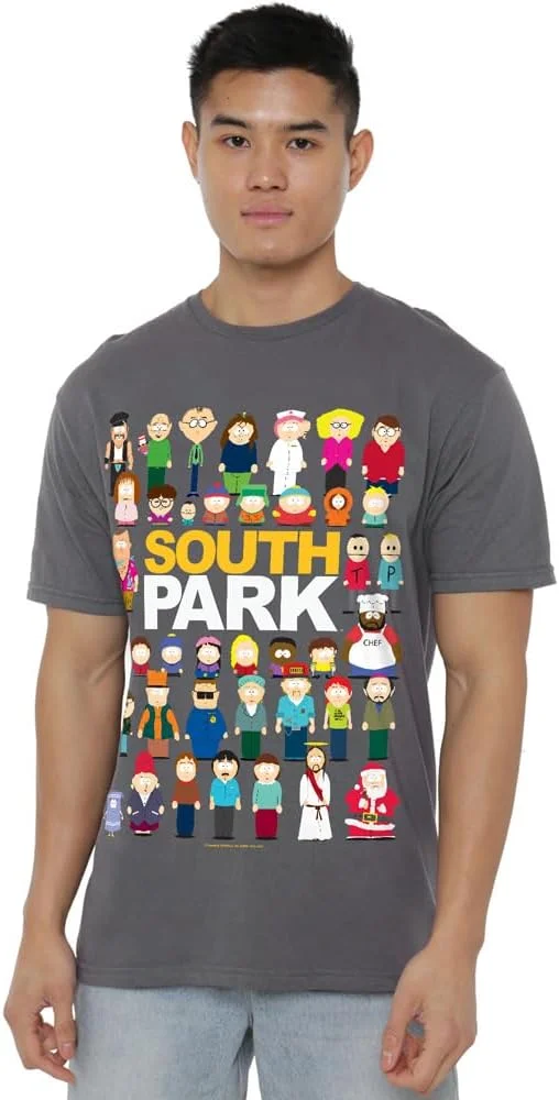 تی شرت طرح گروهی شخصیت های South Park، مناسب برای همه، آبی کارولینا، سایز XXX-Large