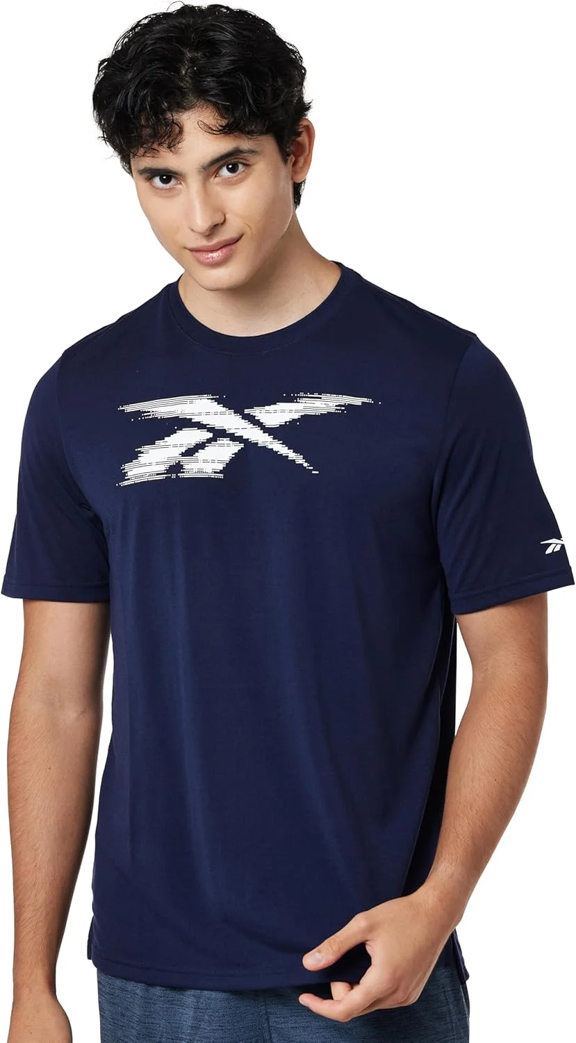 تی شرت گرافیکی مردانه ریباک مدل WESTY با فیت آسان - سرمه ای وکتور