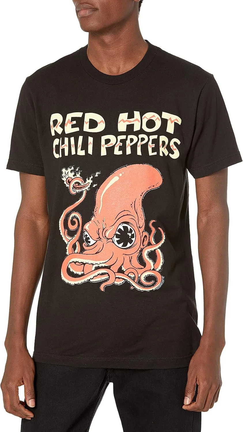 Red Hot Chili Peppers mens Official Red Hot Chili Peppers Fire Squid T-shirt T-Shirt