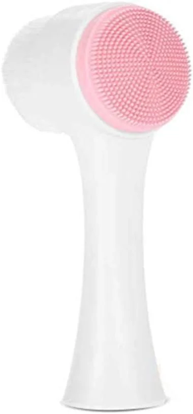 برس صورت سیلیکونی دو طرفه 2 در 1 BIGTHREE برای پاکسازی صورت، لایه برداری، پاک کننده آرایش، پوست چرب، پاکسازی عمیق جوش های سرسیاه و منافذ، ابزار ماساژ دستی استفاده خشک و مرطوب