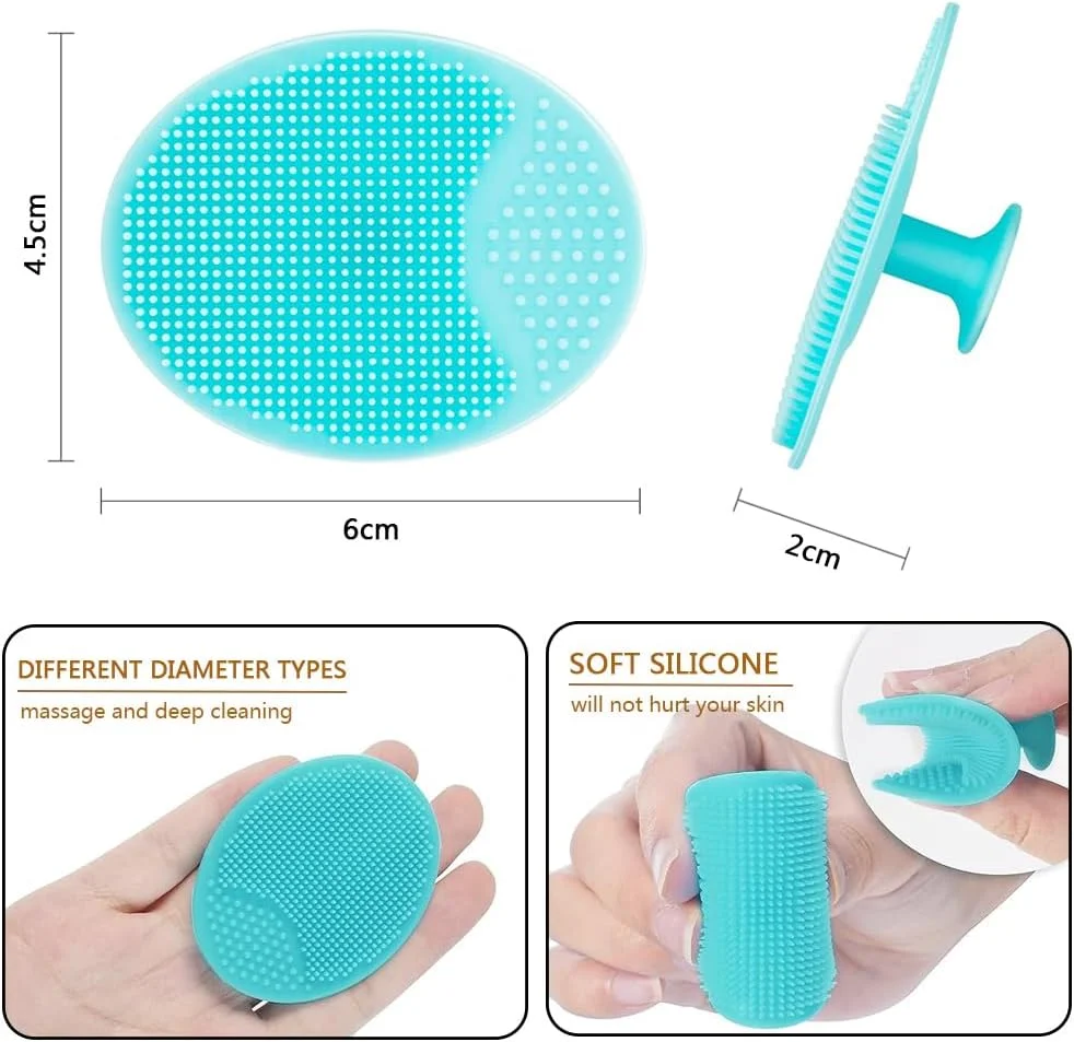 8 عدد مینی اسکرابر صورت، لایه بردار صورت، پد پاک کننده صورت سیلیکونی نرم، برس صورت سیلیکونی برای ماساژ، پاکسازی منافذ و لایه برداری