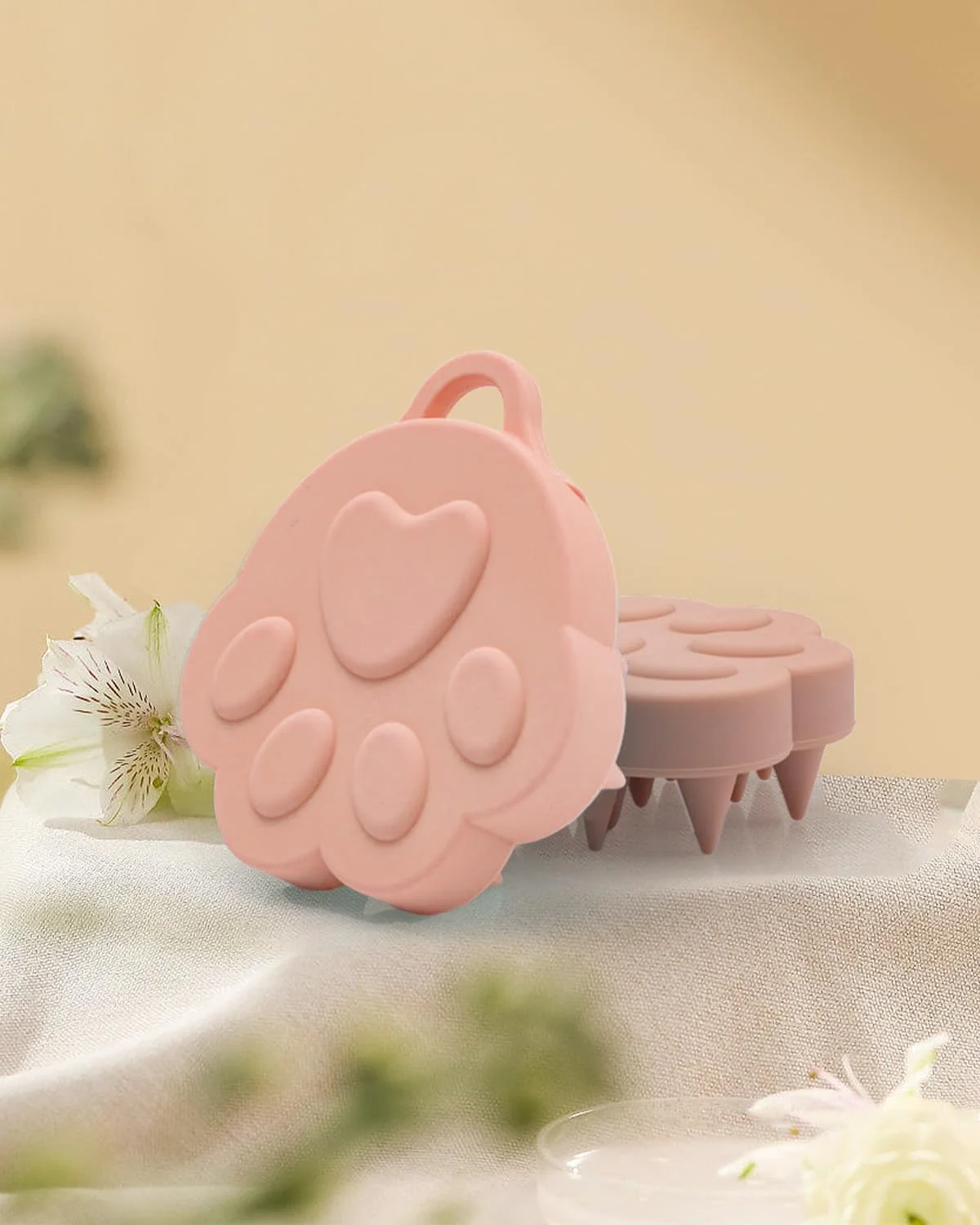 برس پاک کننده صورت سیلیکونی با طرح پنجه صورتی - لایه برداری ملایم پوست برای درخشش - اکسسوری مراقبت از پوست زیبا و کاربردی