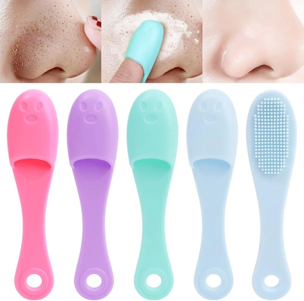 برس پاک کننده بینی سیلیکونی، پاک کننده عمیق منافذ پوست صورت، لایه بردار، برس های ماساژ قابل استفاده مجدد، سبز