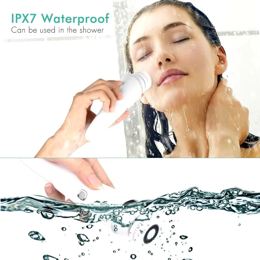 دستگاه پاک کننده برقی صورت 4 در 1، برس پاکسازی صورت، دستگاه شستشو، ماساژور مراقبت از پوست، ابزار پاک کننده جوش سرسیاه (صورتی)