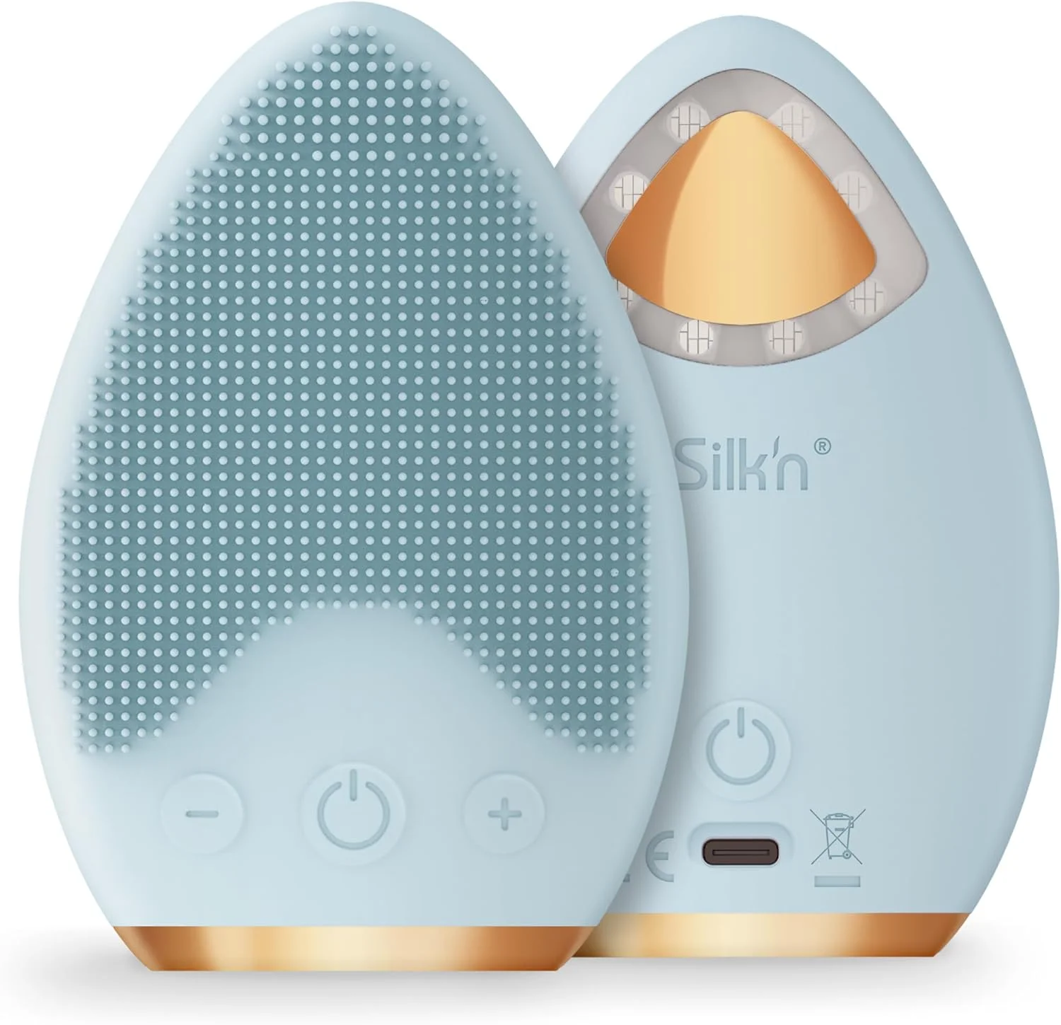برس پاک کننده صورت Silk'n مدل I Bright Lux I مراقبت از پوست متعادل I برس صورت 4 در 1 با فناوری مادون قرمز، آبی