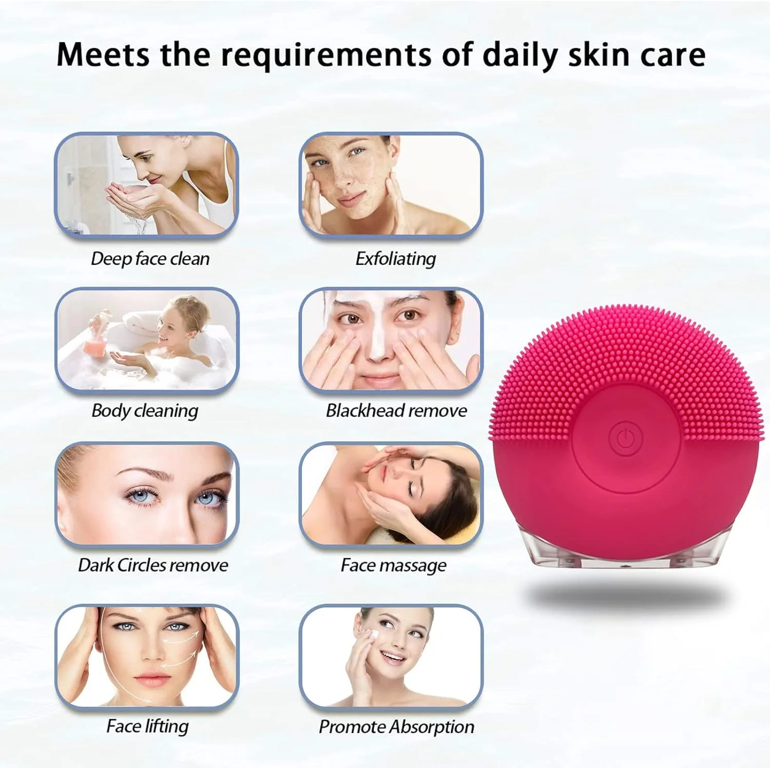 برس پاک کننده صورت و ماساژور صورت اکسفور برای مراقبت از پوست تمیز و سالم، جذب بیشتر محصولات مراقبت از پوست صورت، ضد آب و لایه بردار ملایم