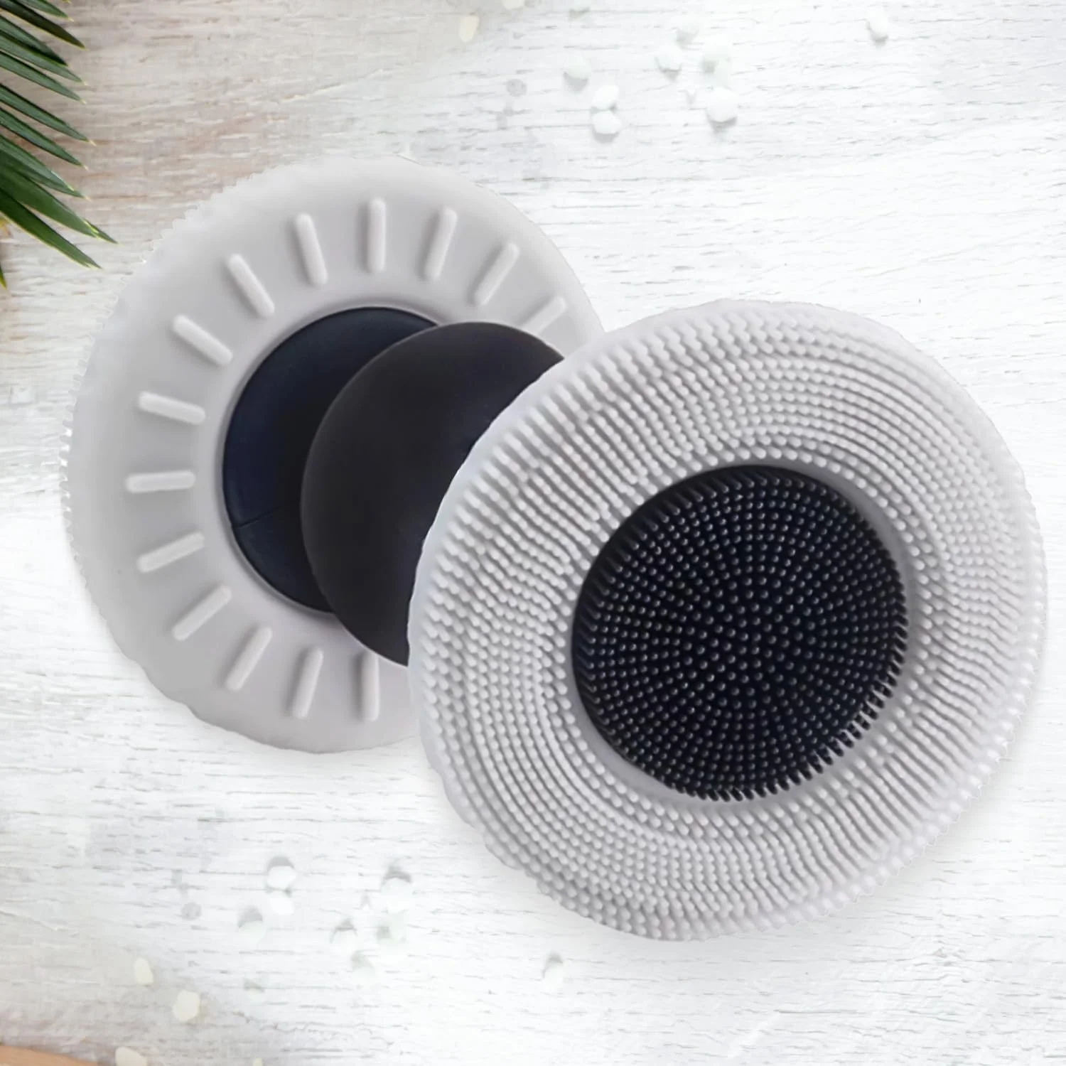 برس پاک کننده سیلیکونی دو طرفه خاکستری - لایه برداری عمیق و پاکسازی ملایم برای پوستی صاف - ابزار پاک کننده صورت بادوام و چند منظوره