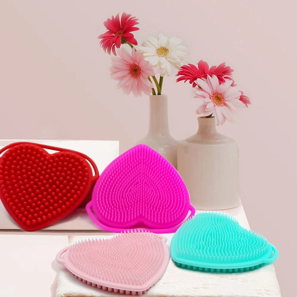 برس پاک کننده صورت - اسکرابر بدن به شکل قلب، لایه بردار و پاک کننده برای بانوان