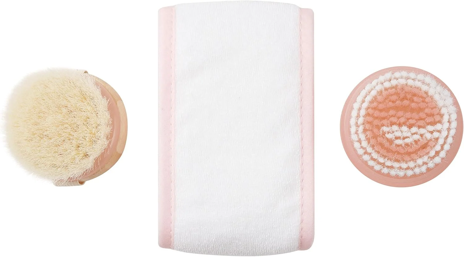 مجموعه پاکسازی و آماده سازی صورت EcoTools، ابزارهای مراقبت از پوست، پاکسازی و لایه برداری، هدبند اسپا، برس پاک کننده، برس خشک، آماده سازی آرایش، مراقبت از پوست سازگار با محیط زیست، بدون تست حیوانی و وگان، مجموعه 3 تکه