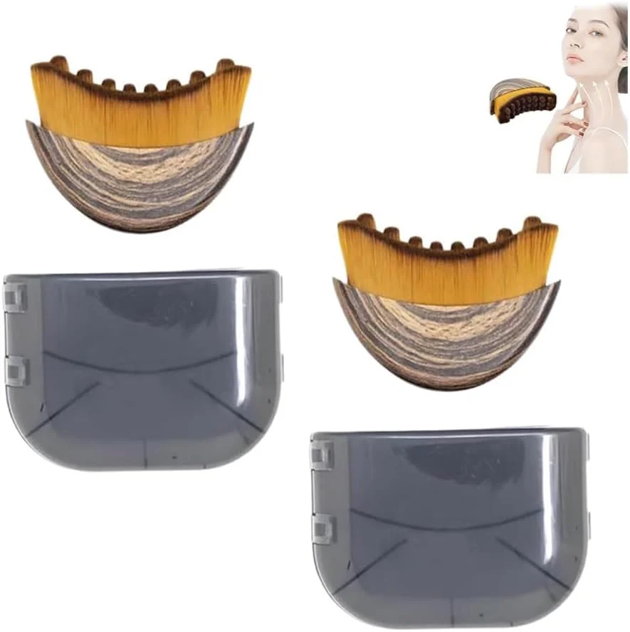 ماساژور تخلیه لنفاوی صورت، برس فرم دهنده چانه و خط فک، 2 ست با جعبه نگهداری