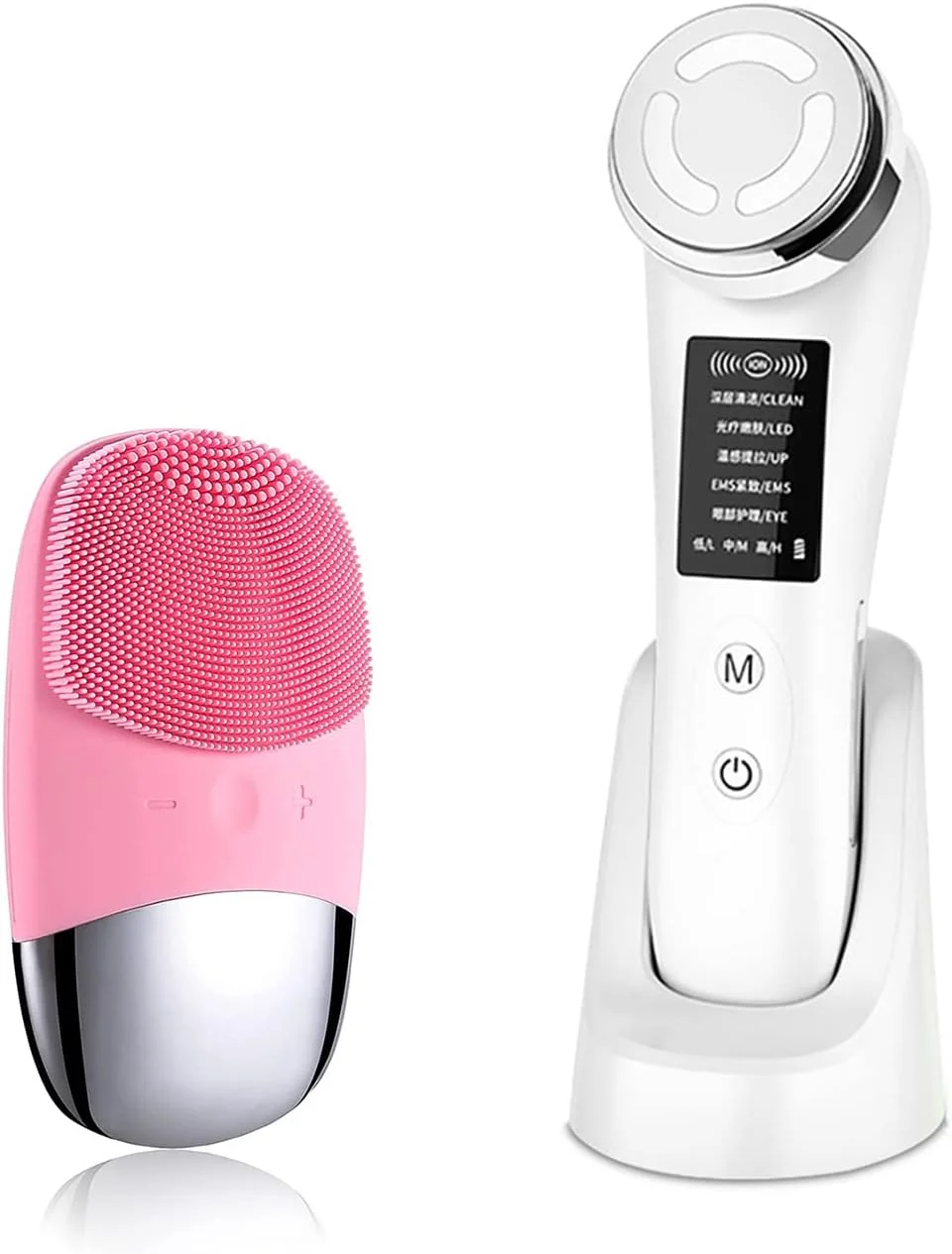 پکیج تبلیغاتی 2 عددی اسکرابر پوست، کاردک پوست، پاک کننده جوش سرسیاه، برس پاک کننده صورت، برس پاک کننده صورت سیلیکونی برقی 3 در 1، ماساژور صورت سونیک