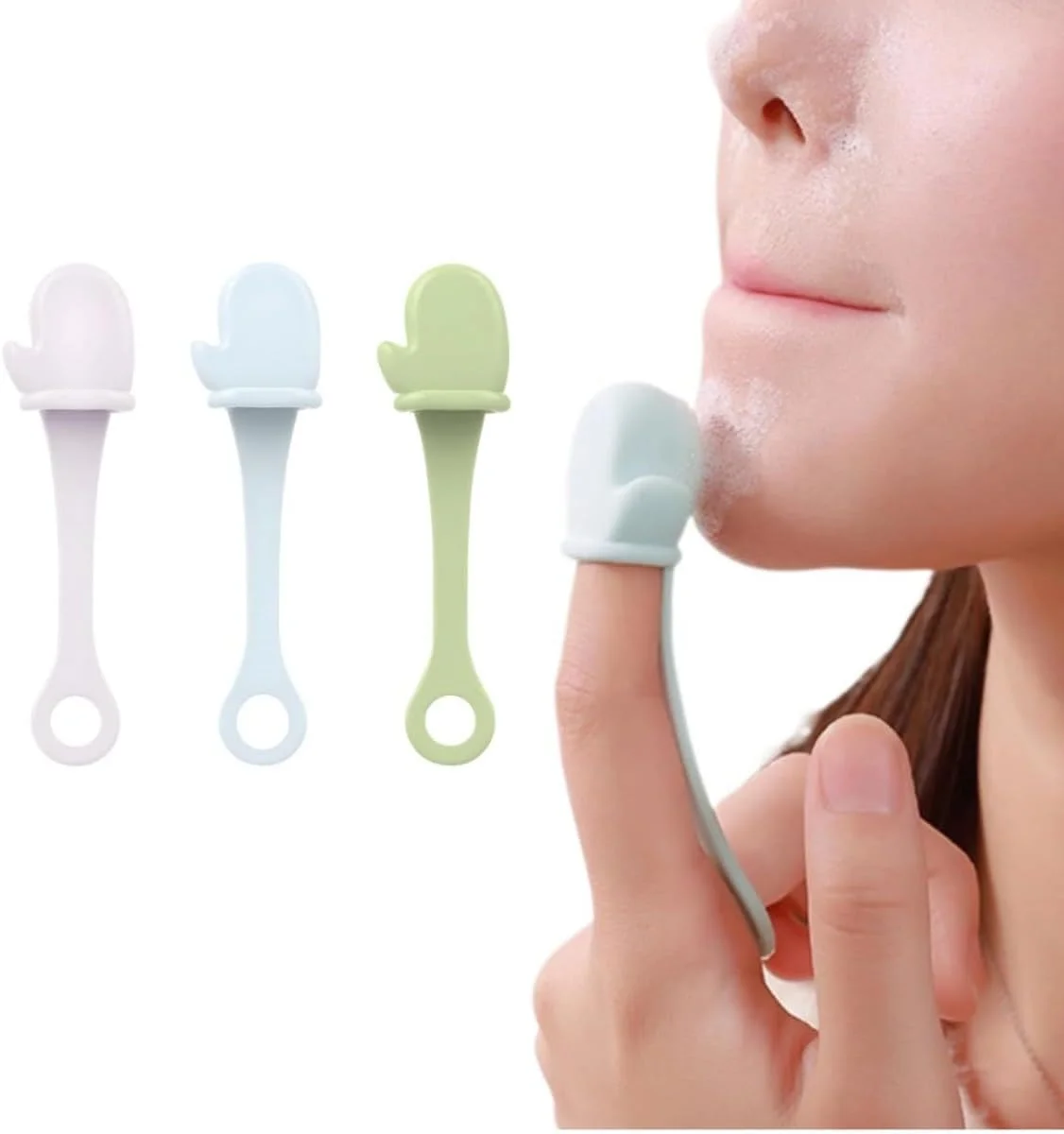 ست ۳ عددی برس پاک کننده دستی صورت، اسکرابر سیلیکونی منافذ پوست، ابزار مراقبت از پوست برای لایه برداری، ماساژ و حذف جوش های سرسیاه